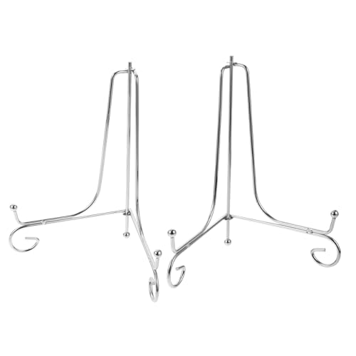 ROMISBABA 2 St Displayhållare För Tidningsställ För Dekorativa Tallrikar Displayställ I Hållare För Tallrik Dekorativt Fatställ Dekorativt Fatställ Porslinstallrikhållare Silver