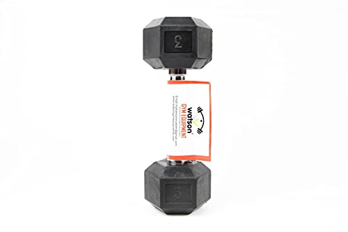 Image of Watson, dummbell set, Rubber Coated Caste Iron Hex Dumbbell, Anti Slip Grip, 3kg Hexagonal Dumbbell Single Pc For Home Gym Professional Strength Training, Weight Lifting, Workout
