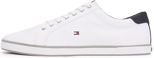 Tommy Hilfiger Zapatillas para Hombre Sneaker con Suela Vulcanizada, Blanco (White), 48 | Ya disponible en tu tienda friki favorita! En mundofriki.es! Tommy Hilfiger Zapatillas para Hombre Sneaker con Suela Vulcanizada, Blanco (White), 48 | Ya disponible en tu tienda friki favorita! En mundofriki.es!