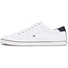 Tommy Hilfiger Zapatillas para Hombre Sneaker con Suela Vulcanizada, Blanco (White), 43