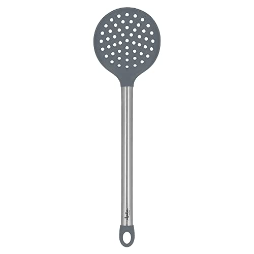 Jata HACC4307 - Espumadera de Cocina de Silicona, Mango de Acero Inoxidable, Apta para lavavajillas, Soporta hasta 250ºC, Se puede colgar, Higiénico y saludable