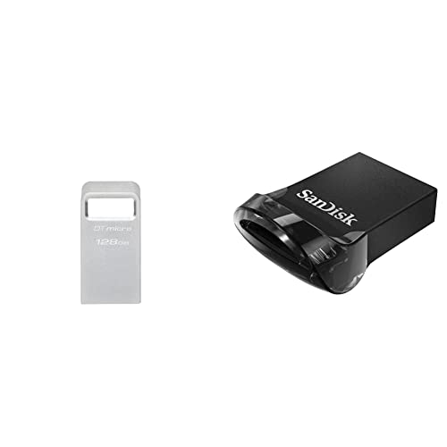 Kingston DataTraveler Micro USB Stick 256GB 200MB/s Metall USB 3.2 Gen 1 - DTMC3G2/256GB, Silber & SanDisk 256GB Ultra Fit USB 3.1 Flash Drive, up to 130 MB/s Read