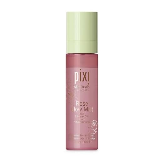 Pixi Beauty Rose Glow Mist 80 ml | Dual-Phase Spray On Elixir with Fatty Acids and Antioxidants | Moisturizes Skin | Free Radical Protection | 2.70 Fl Oz