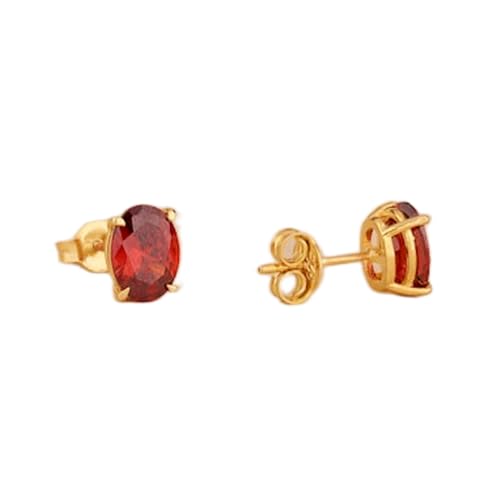 Boucles d'oreilles en grenat naturel argent 925 doré de haute qualité