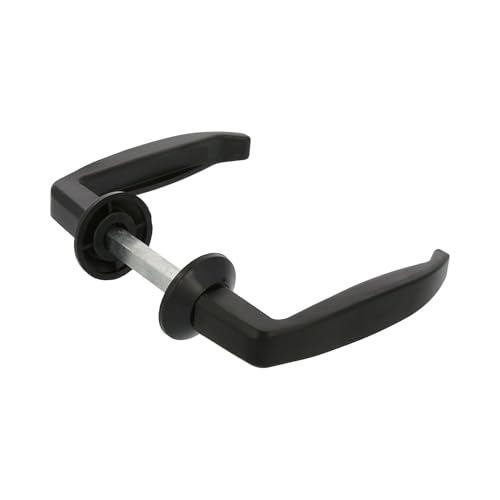 Amig – Jeu de poignées en aluminium – Poignée 105 x 45 mm – Épaisseur de porte 45-55 mm - Carré de 8 mm – Rosace Ø35 mm – Noire – Idéal pour portes de passage intérieures et extérieures