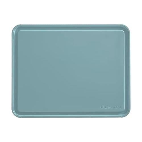 KitchenAid Classic Plastic Cutting Board with Perimeter Trench and Non Slip Edges, Dishwasher Safe, 11 inch x 14 inch, Blue