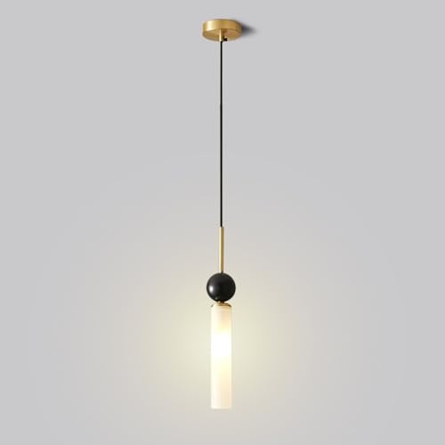 Lampe en pierre naturelle et marbre blanc au design suspendu