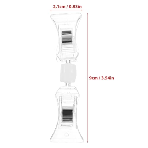 Clips dobles para estantes de supermercado con cabezal giratorio que organiza su comercio, 20 pc 2