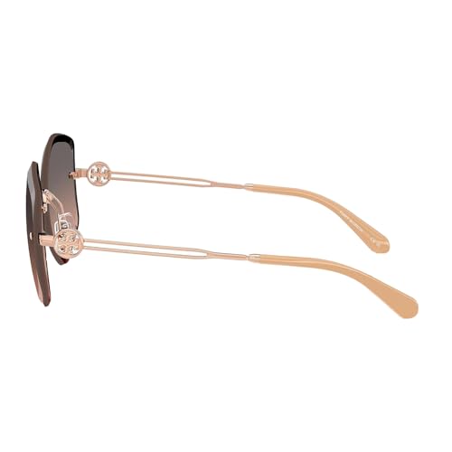 Tory Burch Sunglasses TY 6111 3358G9 Light Rose Gold/Brown Gradient Grey Polya3
