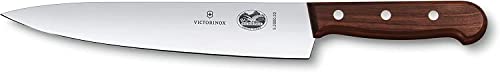 Victorinox Wood, Profi Tranchiermesser, Extra Scharfe Klinge, gerader Schliff, 22 cm, Edler Holzgriff, Rostfreier Stahl, braun