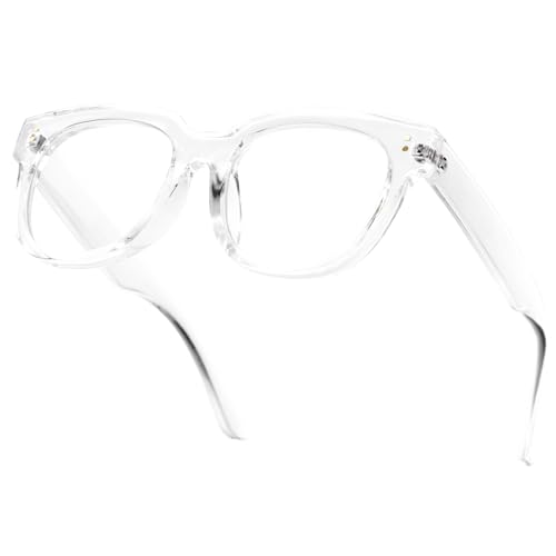 Image of Women Blue Light Glasses,Oversize Rectangular Cute Frames, Anti Eyestrain & UV Protection Computer Eyeglasses Eva