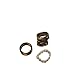 COLORFUL BLING 3Pcs/Set Fashion Acrylic Aottled Tortoise Leopard Textured Stacking Rings Vintage Resin Pearls Knuckle Rings for Women Punk Cool Jewelry-dark
