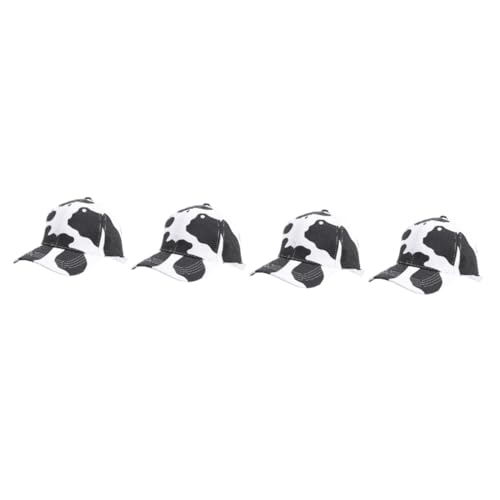 Casquette de baseball à imprimé vache style rétro affligé en coton respirant lot de 4