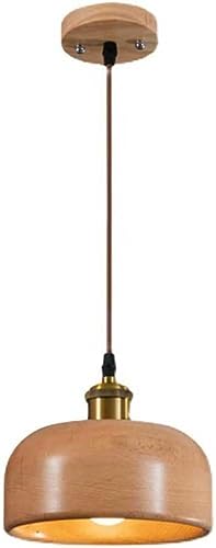 Lampe suspendue en bois japonaise en forme de bol pour une salle à manger zen