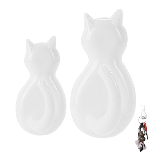 Perchas de cola de gato – Ganchos de estilo antiguo montados en la pared, percha de pared multiusos, gancho decorativo de cola de gato vintage para baño, llavero para colgar ropa, bufanda, bolso, toal