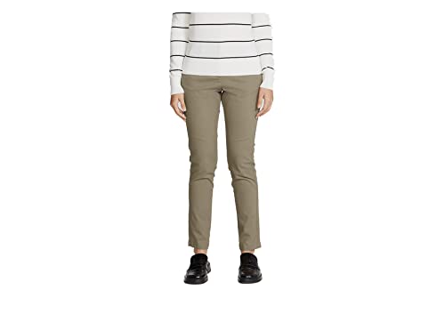 Calça Básica Feminina Cintura Média Chino Com Elastano