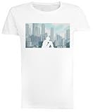 100% Hecho De Algodón Fantasma En La Concha Camiseta Blanca De Manga Corta para Mujer