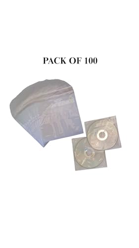Image of CD DVD Covers | Double Pocket CD Pouches | Durable Plastic Disc Holders | Transparent (100)