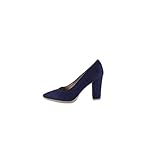  Zapatos de Salón para Mujer de Piel by CHAMBY Mod. 4770 (41, Azul Marino)