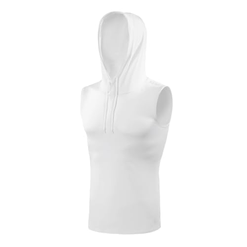 SLEEFS Sleeveless Compression Hoodie - Workout Top Tank for Men - Breathable Muscle Shirt - Quick Dry