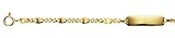 JC Trauringe 585 Gold Baby ID-Armband Kinder Goldarmband 14 cm mit Panzersteg I Armband mit Gravur I Gold Namensarmband I Babyarmband mit Namen I Kinderschmuck made in Germany I 5.53665