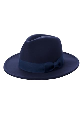 Image of BABEYOND 1920s Fedora Hat for Men Gatsby Wide Brim Fedora Hat Felt Panama Cap with Band for Women Men