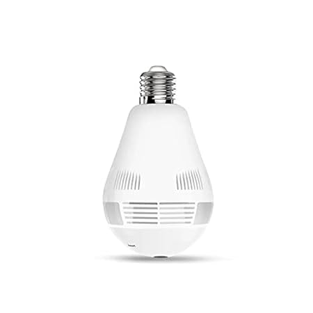 JK Vision V380 Pro Fisheye 360 degree Panoramic Wireless CCTV WiFi Camera Led Bulb with Bulb Holder - Supports 64gb Sd Card
