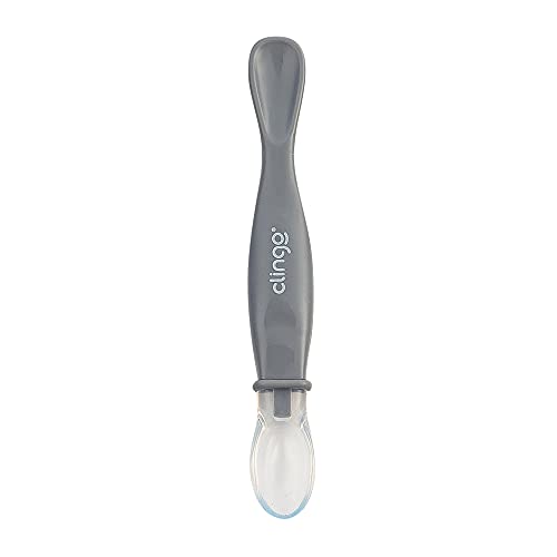 Clingo Colher Silicone Ponta Dupla Colors Cinza Cinza