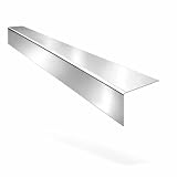 Edelstahl Winkelprofil V2A 1.4301 spiegelpoliert einseitig Spiegel-Effekt, blank geglüht L-Profil/Kantenschutz 1,0 mm, Größe: 2000 mm, Farbe: 20 x 20 mm