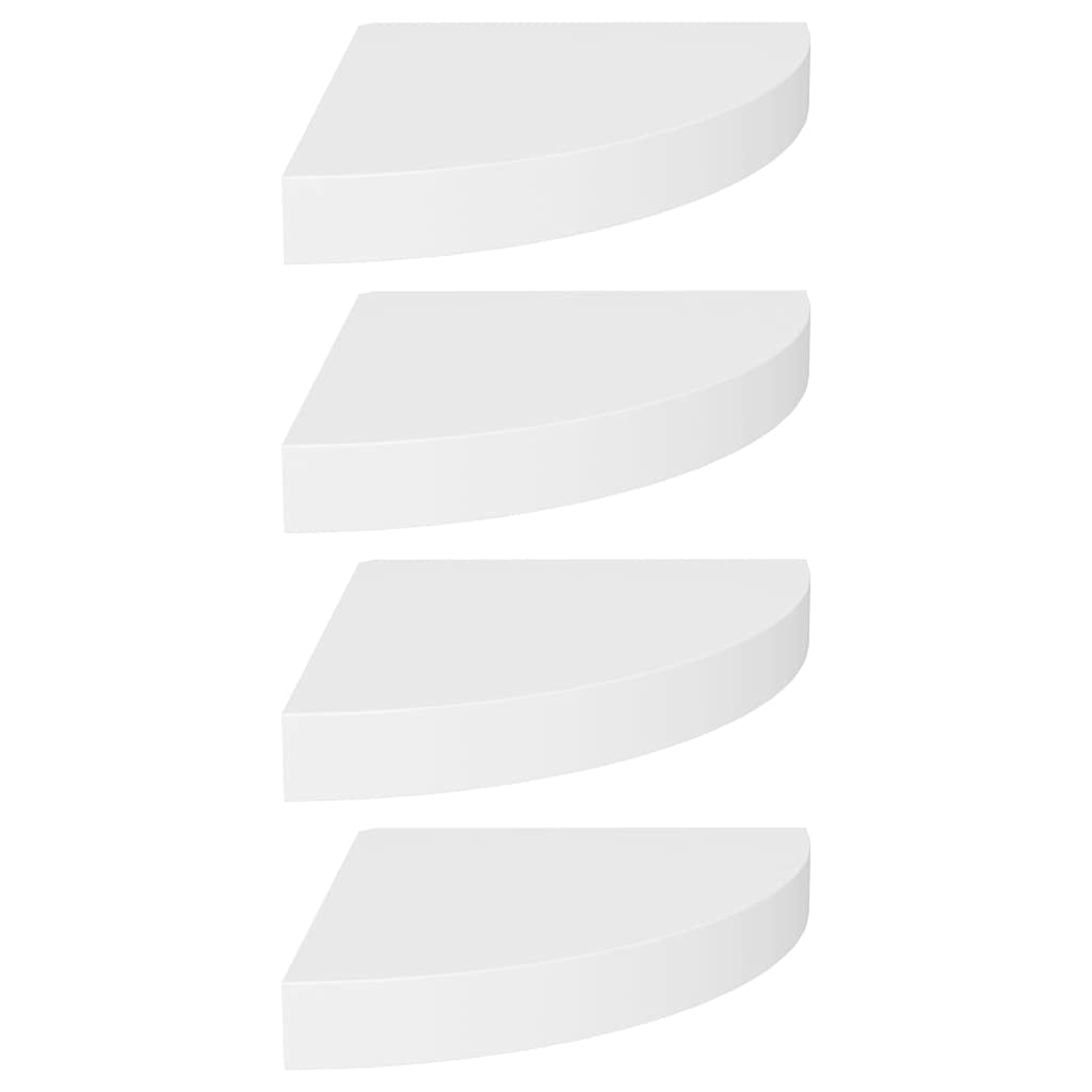 Ładne półki ścienne i półki, półki, półki, półki, narożne, 4 szt., białe, 25 x 25 x 3,8 cm, MDF