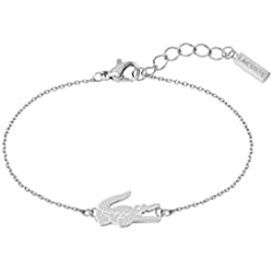 Lacoste Crocodile Chain Bracelet for Women - Stainless Steel Jewelry, Adjustable - Chic Collection, Fashion Accessory - Gift for Her