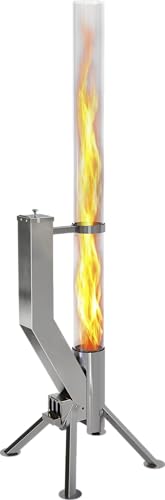 GARDENFLARE Feuerrohr Premium – Große Edelstahl Pelletfackel mit...