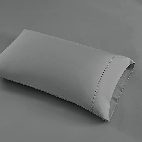 Comfort Spaces 100% Rayon (From Bamboo) Bed Sheets Set, Breathable, Cooling Sheet With 15" Deep Pocket, All Season, Cozy Bedding Set, Matching Pillow Cases, Queen, Charcoal 4 Piece (Cs20-1201) #TOP7