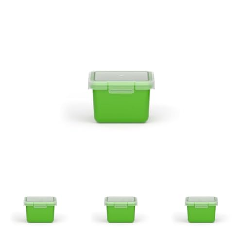 Valira Porta alimentos - Contenedor hermético de 0,4 L hecho en España, color verde (Paquete de 4)