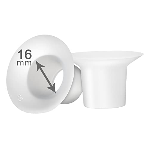 Image of LOZAEVE 16mm Silicone Flange Inserts Compatible with for Spectra S1/S2, Medela, Bellababy, Elvie, Paruu R12 P10, Momcozy S9 S10 S12 Pro, Freemie Breast Pump Shield, Reduce 27-28mm Tunnel to 16mm, 2pcs