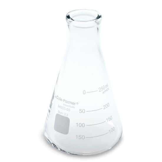 Cole-Parmer Essentials Class A, Type 1 Glass Erlenmeyer Flasks, 250 mL (8 oz); 8/Pk