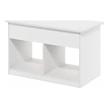 Furinno Jensen Mesa de Centro elevable para salón con Compartimento Oculto, Madera de ingeniería, Blanco Sólido, 45 (D) x 80 (W) x 49.5 (H) cm