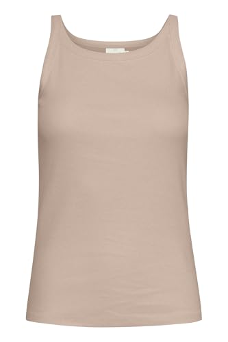 Tank top femme KAFFE débardeur ajusté col dégagé en jersey fluide doux