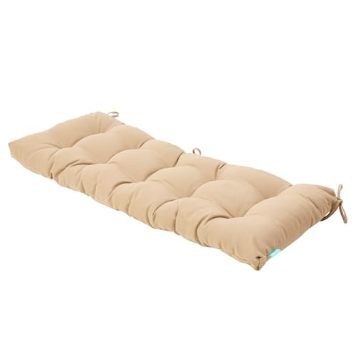 Image of QILLOWAY Outdoor Bench Cushion - 51x18x4 Inch Waterproof Patio Bench Cushion, Durable Bench Cushions for Outdoor Furniture, Replacement Outdoor Bench Cushions for Garden, Deck,Beige,Sand,Camel