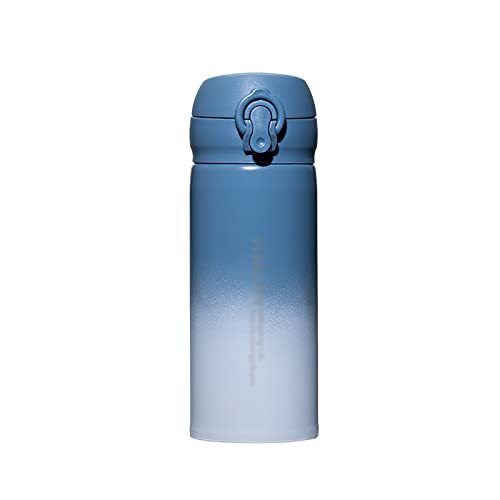 水筒 350ml スポーツボトル 真空断熱 水筒直飲み 軽量 魔法瓶 サイクリングウォーターボトル 通勤 ハイキング キャンプ ランニング ヨガ 自宅 ジム オフィス 男の子 女の子 大人 子供 勾配 ブルー