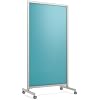 Ghent EZ Mobile Glassboard, Aluminum Frame, Magnetic, 75" H x 38" W, Blue