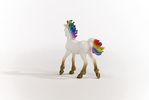 Image of Schleich Bayala - Rainbow Unicorn Foal Toy Figurine - Kids 5+ | 70727 | Unicorn Figurine, Fantasy Toy for Girls 5+, Magical Collectible, Screen-Free Imaginative Pretend Play, Fairy Animal Figure