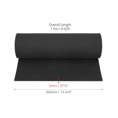 QWORK® 35x150cm Hochdichter EVA Schaumstoff 5mm Dick, für Cosplay, Kunsthandwerk & Kostüme - Schwarz