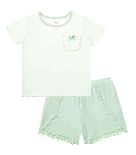 Image of Baby Girls Outfits Sets Summer Tee and Shorts Toddler 2-Piece Set for Kids Cooling Clothes,Viscose Made from Bamboo