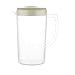 Hemoton - Jarra de agua con tapa (2200 ml, para frigorífico, jarra de plástico con escala para zumo frío, té, zumo, leche, café, rosa), plástico, verde, 20 × 19 cm