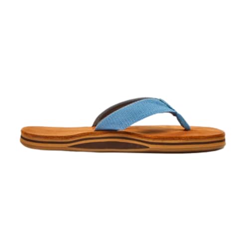 Image of Hari Mari- Scouts- Men's Nubuck Leather Flip Flops With Nylon Webbing Strap- No Break Ins, Firm Arch Support, and Beveled Edge to Reduce Tripping