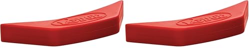 Image of Lodge Silicone Assist Handle Holder - Dishwasher Safe Hot Holder Designed for Traditional Lodge Cast Iron Dual Handle Products - Reusable Heat Protection Up to 450 - Red (Pack of 2)
