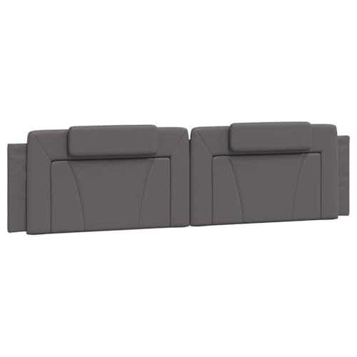vidaXL Coussin de Tête de Lit Viana, Oreiller de Lecture avec Fermeture à Glissière, Coussin de Lecture pour Lit Chambre, Gris 200 cm Similicuir