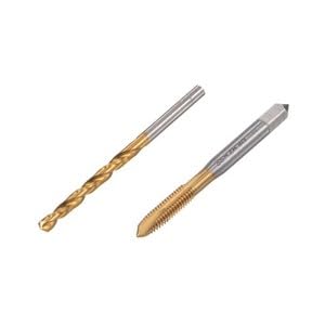 #US M6 x 1 Spiral Point Tap 5.0mm Drill Bit Set Titanium Plated Tool Set