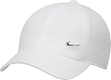 Nike Dri-FIT Club Unstructured Metal Swoosh Cap, White/Metallic Silver, 1SIZE